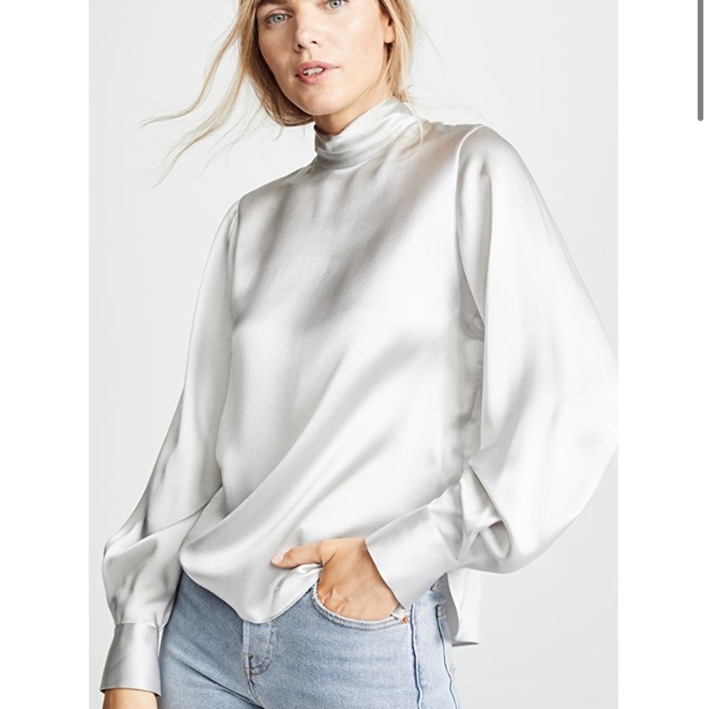 Vince mock neck silk blouse